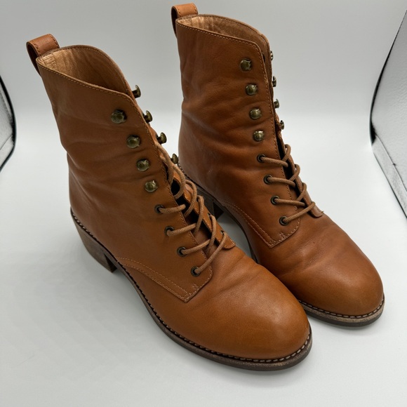 MADEWELL Patti Leather Lace-Up Boots Size 7 - Picture 3 of 6